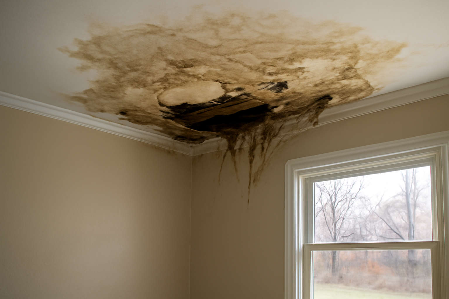Ceiling Drywall Water Damage Restoration in Keysville, GA